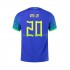Camisola Brasil Vinicius Junior 20 Homem Equipamento Segundo Copa do Mundo 2022 Manga Curta
